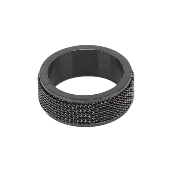8mm Titan Spinner Ring for Menn Stille Stresslindring Angst Ring Svart Størrelse 9 59.8mm