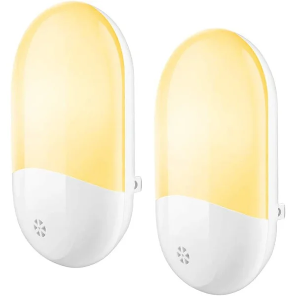 LED-nattlys for stikkontakt, nattlys med automatisk skumringssensor, for soverom, stue, kjøkken, gang, trapper