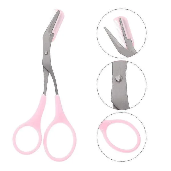 Eyebrow Scissors with Comb, Stainless Steel Eyebrow Scissors, 2 Pcs