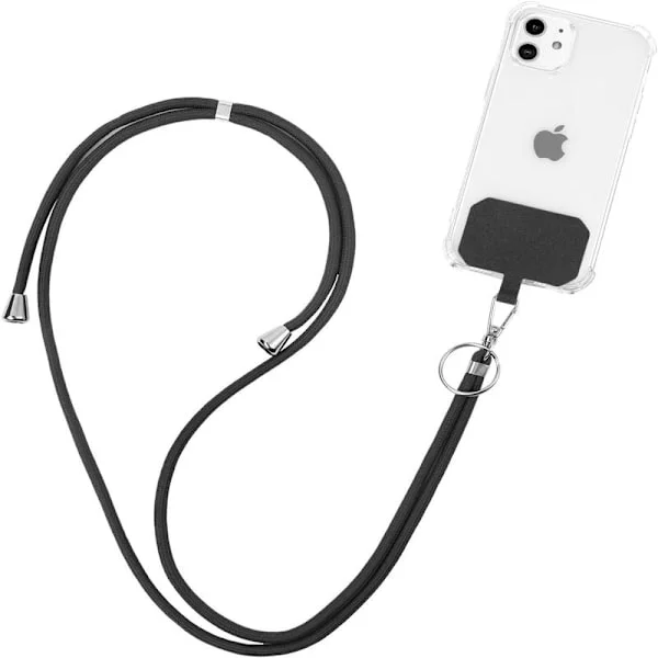 Telefonrem, justerbar universal mobiltelefon snor, telefonholder, til halskæde, skulderrem, håndledsrem, kompatibel med de fleste telefonetuier