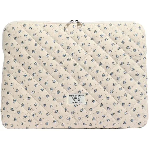 Blomstret Polstret Laptop Sleeve, Laptop Sleeve, Æstetisk Laptop Sleeve, 15" Laptop Sleeve