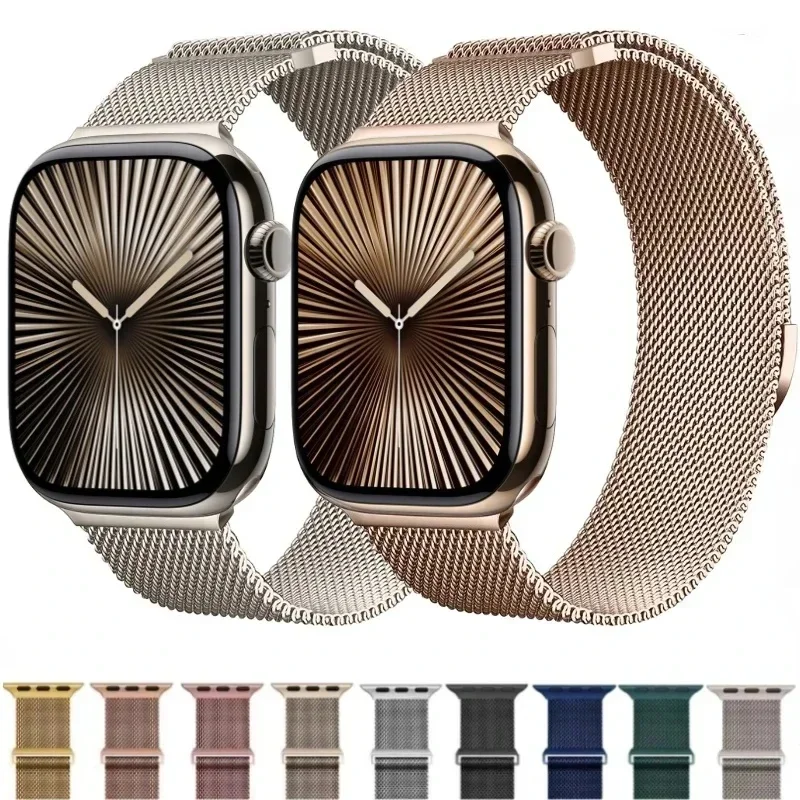 AliExpress - Bracelet milanais en métal pour Bracelet de montre Apple Ultra3/2 49mm 11 10 9 8 7 Bracelet magnétique iWatch 6 5 4 SE2 46mm 45mm 41mm 