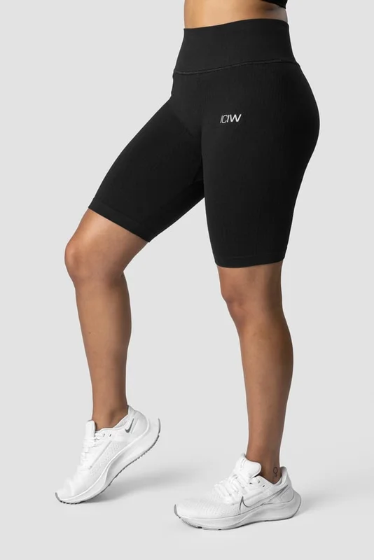 ICANIWILL - Ribbed Define Seamless Biker Shorts Black - Shortsit - Naiset - Treenivaatteet ICIW:ltä