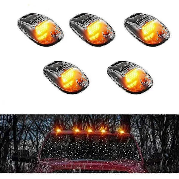 【DT】Solcelledrevne førerhuslys Kompatible med lastebil, 5 stk LED-førerhuslys, LED-taklys, trådløse taklys
