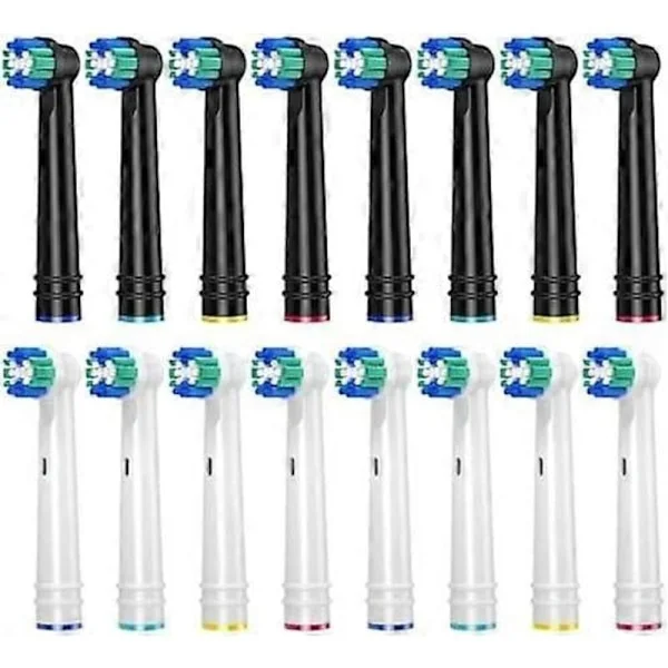 Ersättningsborsthuvuden för Oral-B, 16-pack elektriska tandborsthuvuden för Oral-B Braun, Classic Precision Clean-borsthuvuden passar Profess