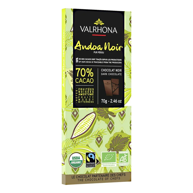 Valrhona Andoa 70% Sjokolade, 70 g