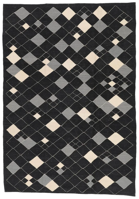 Kilim Modern Rug Modern Black/Dark Grey (Wool, )