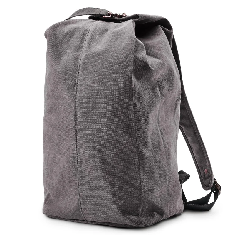 Grey Vintage-Style Canvas Backpack for Men - Backpacks