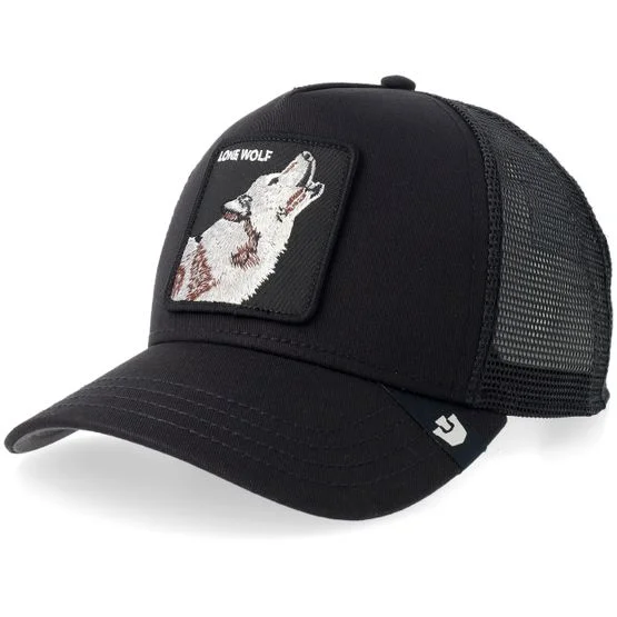 Goorin - Schwarz trucker Cap - Lone Wolf Void Black A-Frame Trucker @ Hatstore