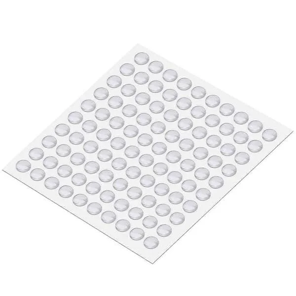 100 st genomskinliga gummimattor, självhäftande möbelskydd, transparenta silikonmattor för möbler, glasbord, dörrskydd