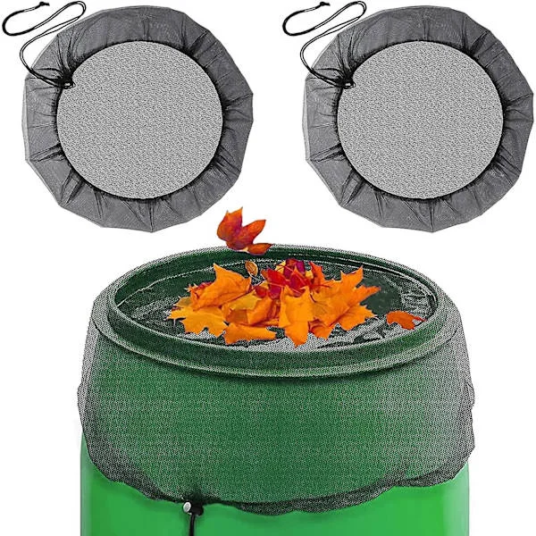 Rain Barrel Net 2pcs Adjustable Rain Barrel Protection Mesh Rain Barrel Covers With Adjustable Drawstring Suitable For Outdoor Use