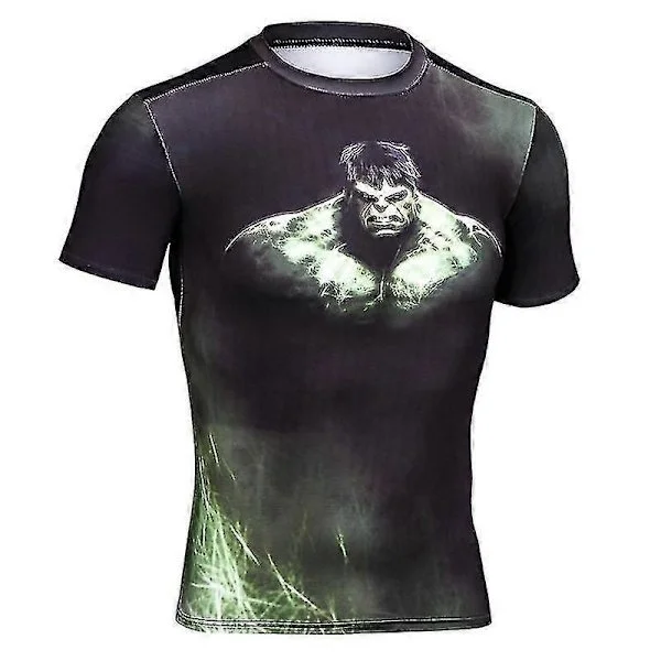 Superhero Punisher Kort Erme Sport T-skjorte Trening 3d Kompresjon Hurtigtørkende Trening Herre Løpe Gym Fitness Topp Rashgard