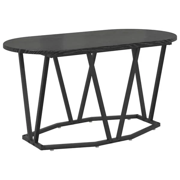 Moderna ovalt soffbord - vidaXL - 80x40x40.5 cm - Svart ek - Ingenjörsträ och metall - Industriell design