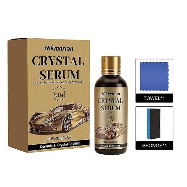 Gör-det-själv Keramisk Beläggning för Bilar – Hikmarion 9H+ Crystal Serum – 100ml Professionell Hydrofobisk Lackförsegling – Hög Glans & Hållbar 