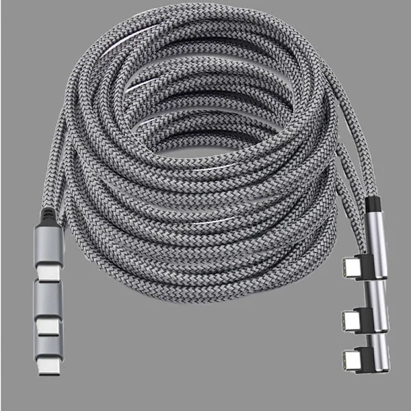 USB-C-kabel 60W 2-pack 9,8 fot Nylonflätad USB-C till USB-C-kabel Typ C-laddare Snabbladdning Vinkelrät USBC-kabel Laddare Sladd f