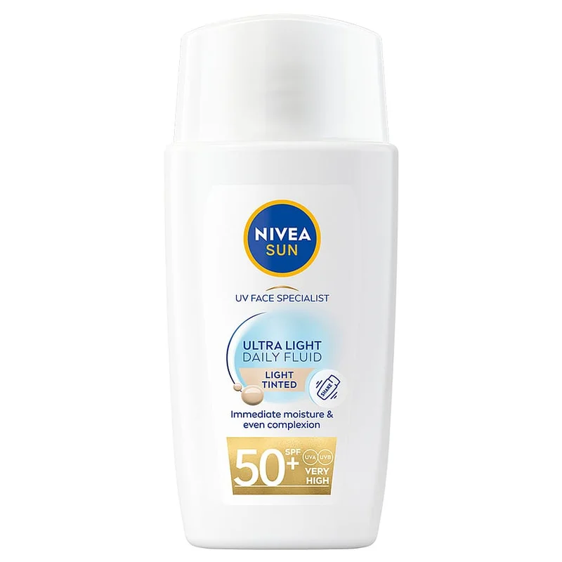 NIVEA Daily Fluid SPF 50+ Light Tinted 40 ml, Hudpleje, Solcreme, Solcreme Til Ansigtet