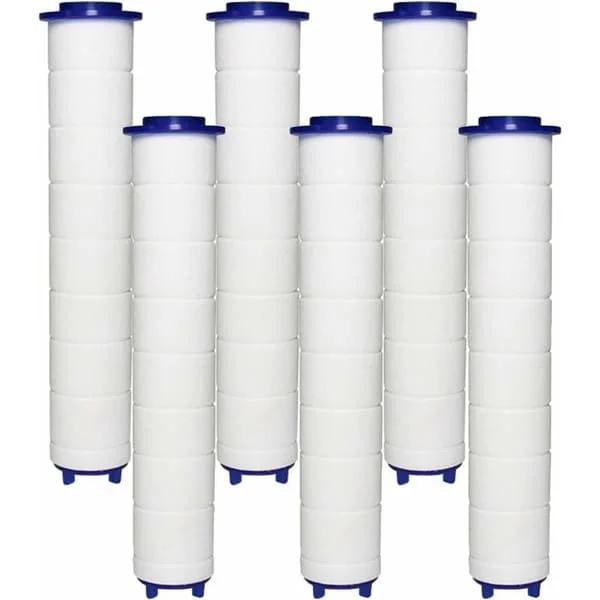 Turbo Fläkt Duschhuvud Filter, Vattenreningssystem som Främjar Hudhälsa med Ersättningsfilter 6st PP Bomull, Verktygsfri Enkel Installation
