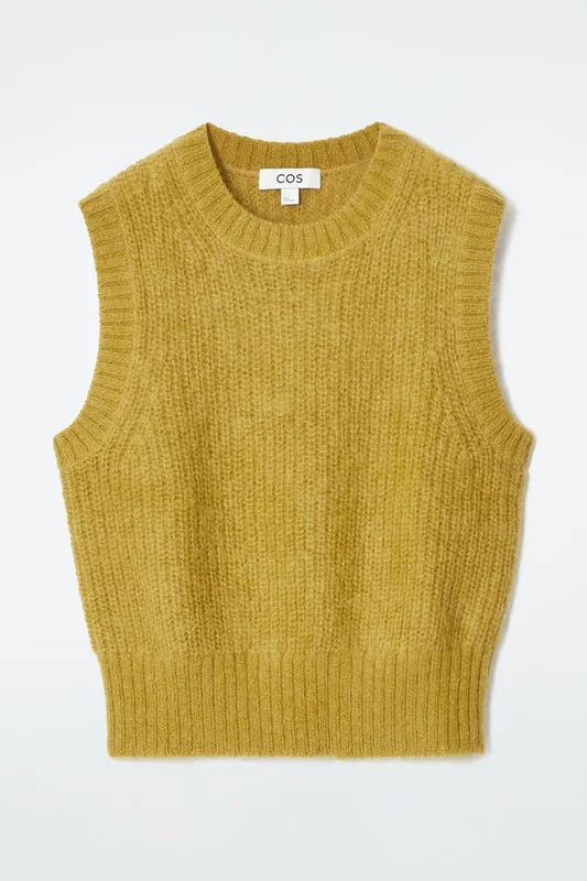 COS Women's Mohair Knit Vest in Yellow