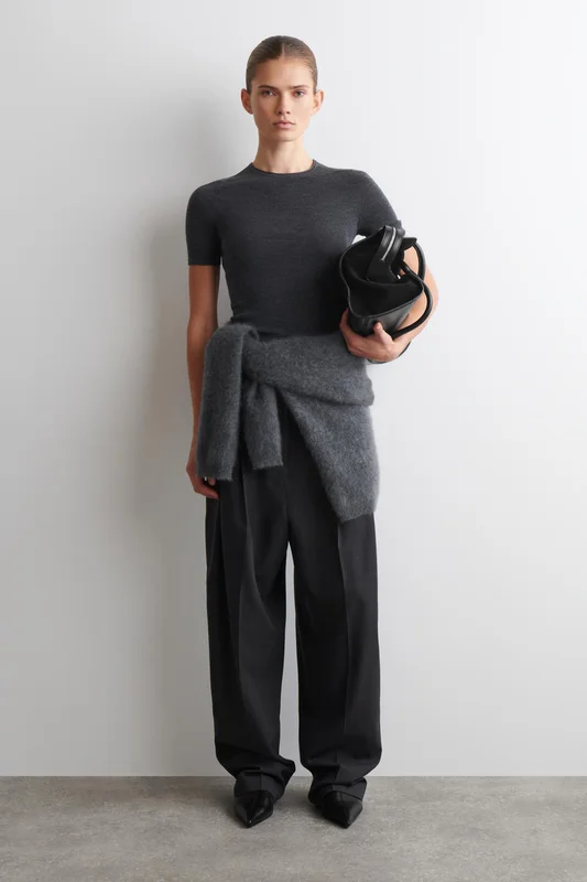 COS Seamless Merino Wool T-Shirt in Grey - Women