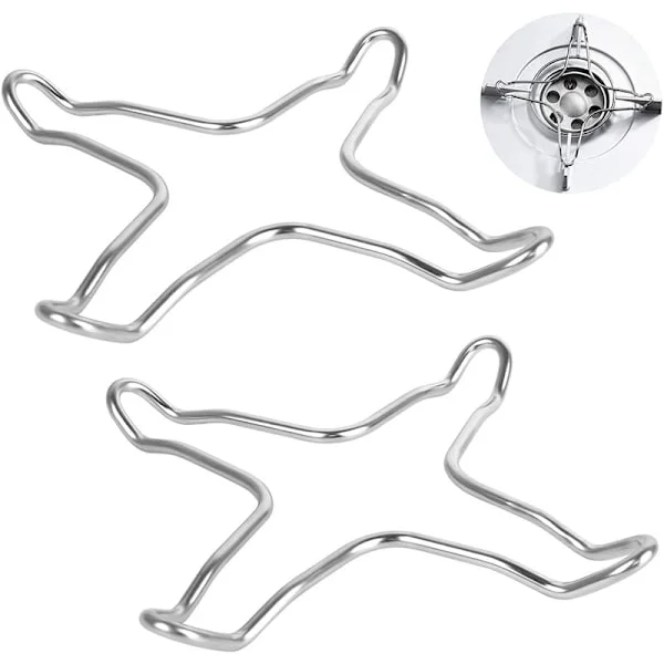 2-pak Rustfrit Stål Gasblus Reducer til Gasblus, Kogeplade, Kogeplade, Kogeplade, Trivet, Wokholder, Gasgryde