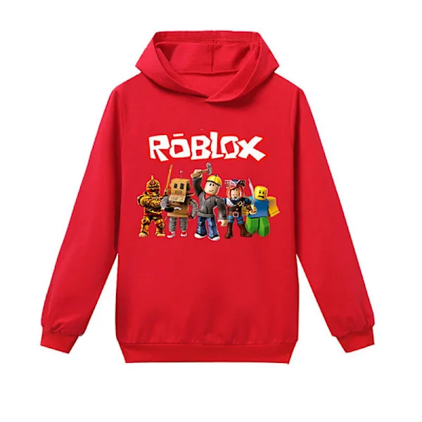 Roblox Hoodie för Barn Ytterkläder Tröja grå grå grå grå 130 cm grey