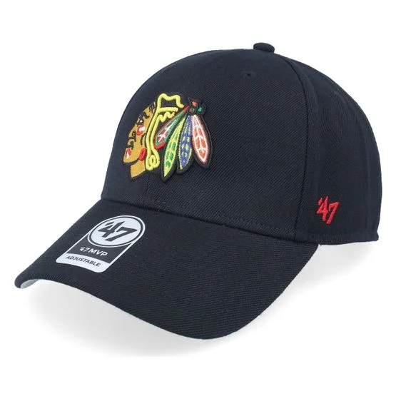 47 Brand - NHL Svart adjustable Caps - Chicago Blackhawks Mvp Black Adjustable @ Hatstore