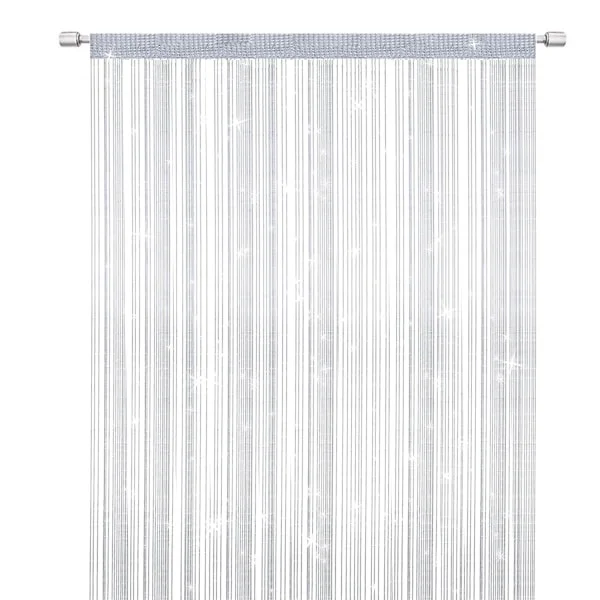 String Curtains Door Mosquito Net, Elegant Divider Tassel Curtain for Home Decor, Room Divider for Doors and Windows, White (100x200cm)-FQ-