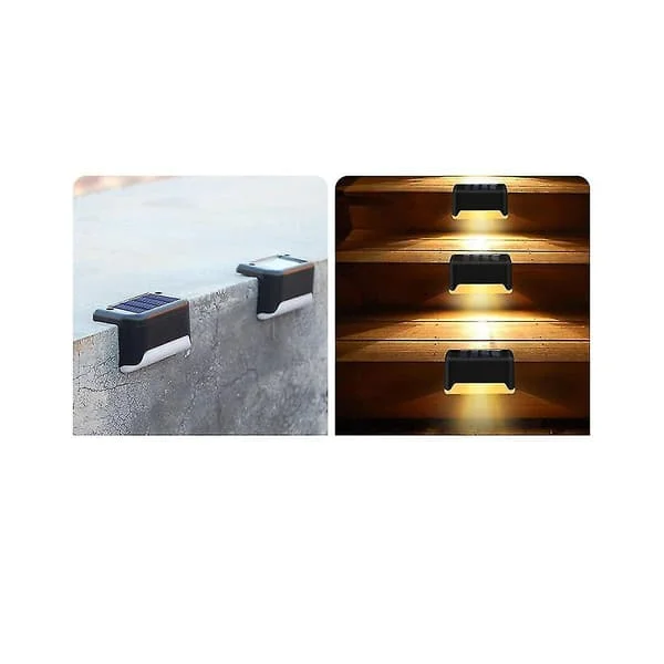 12 stk Utendørs Trappe Solcellelys Vanntette Hage Trinn Lampe Gjerde Sti Hage Patio Hage Dekor L
