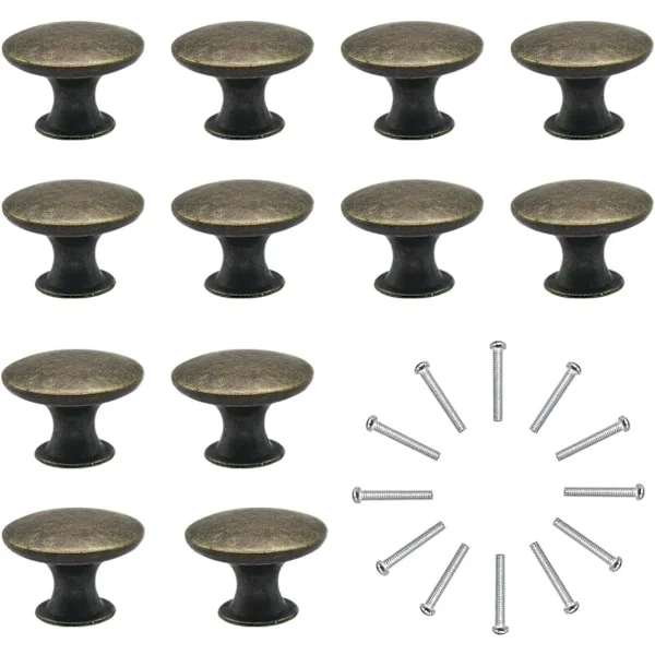 Dörrknoppar Set om 12 Lådknoppar 31mm Vintage Mässing Handtag Skåp Knoppar för Köks Skåp