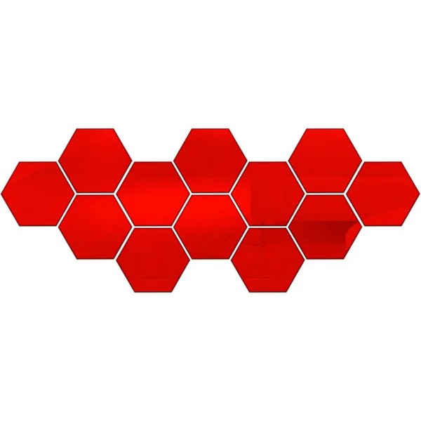 Wall Mirror Stickers, 12 Pcs Hexagon Wall Mirrors Acrylic Mirror Stickers Decal Decorative Wall Mirror Sheets Compatible Home Living Room Bedroom 