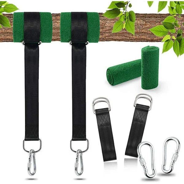 Hengekøye Stropp, 2x150CM Hengekøye Stropp med 2 D-Krok Karabiner