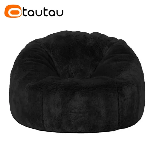 Voksne Børn Fluffy Faux Fur Sækkestol Puf Betræk uden Fyld Sækkestol Puf Salon Ottoman Hjørnesæde Sac DD003