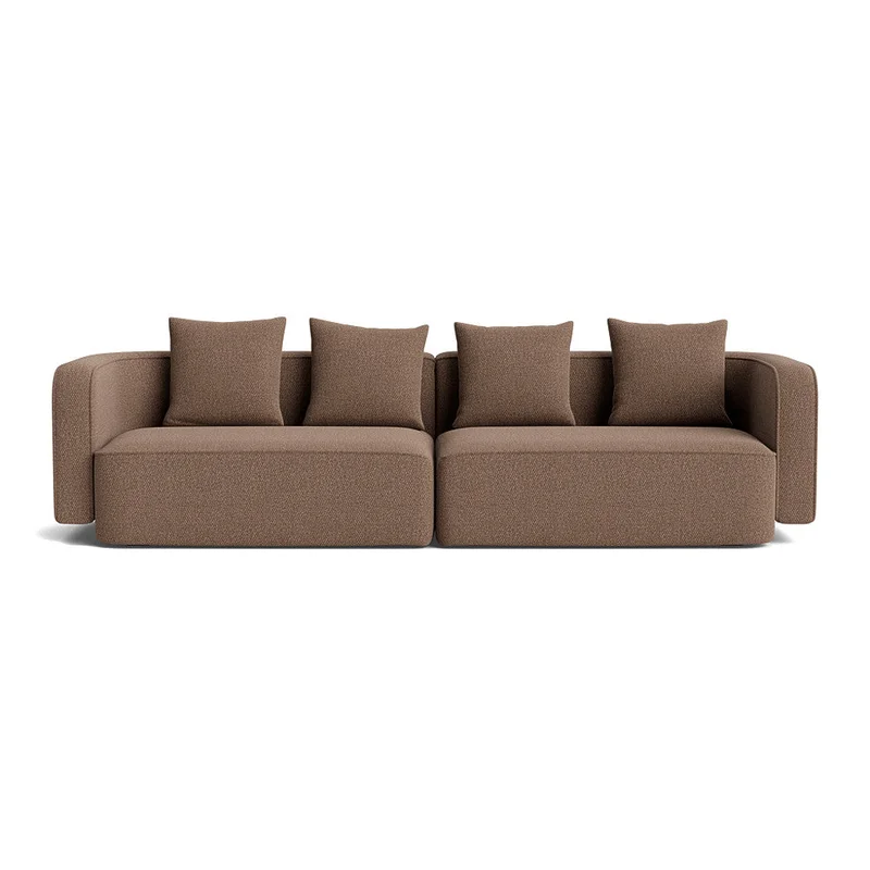 Fiore 3 personers sofa - Nordic Brun - 306x99x87cm - Sofa, Bred 3 personers sofa med komfortabel PU skum og skumgranulat - Nordic Brun