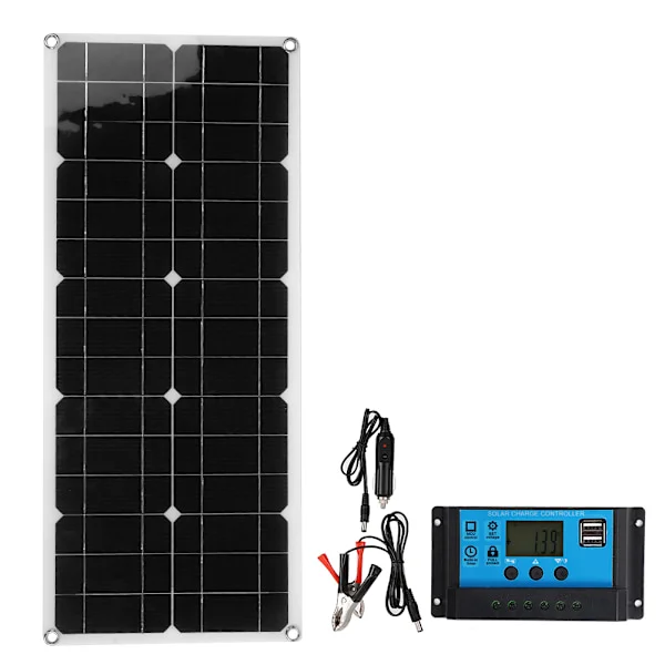 Vanntett USB solcellepanel med 10A solcelleregulator Utendørs lading for bil, yachtbatteri, båt