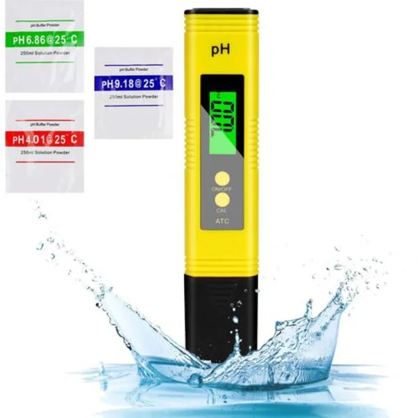 Digital pH-meter, højpræcisions pH-meter, aflæsningsnøjagtighed fra 0,01% til 2%, pH-meter og vandtermometer