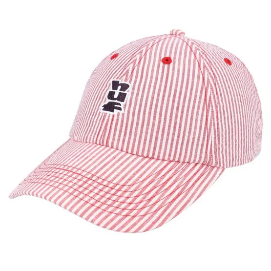 HUF - Seersucker Megablast 6 Panel Hat Red Dad Cap Red Cap - @ Hatstore