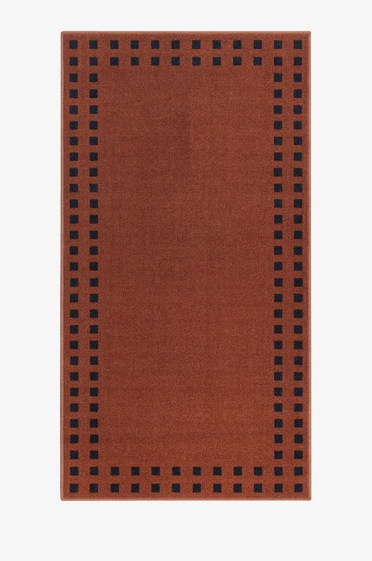 KM Home - Gummibelagd matta Brick - Orange - Slätvävda mattor - 80X150 - Från Homeroom