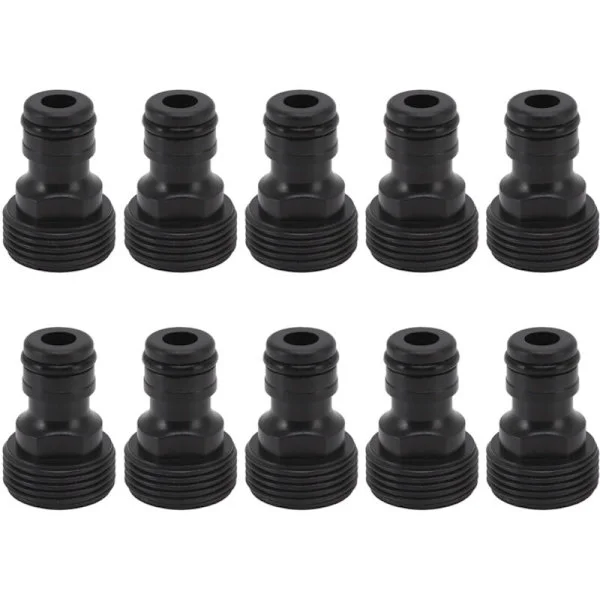 G3/4 kranadapter, 25 mm utvendig gjenge, hurtigkobling, nippel slange, hurtigkobling i plast, 10 stk.
