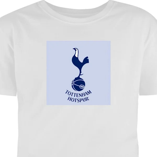 Barn-T-shirt | Bekväm T-shirt för Barn Vit 7-8 År Minimalistiskt fotbollsmotiv med Tottenham Hotspurs klassiska emblem