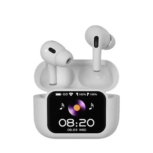 Trådløse Bluetooth-øretelefoner, støjreducerende Bluetooth-øretelefoner, fuldfarveskærm in-ear-øretelefoner, kompatible med iPhone og Android.
