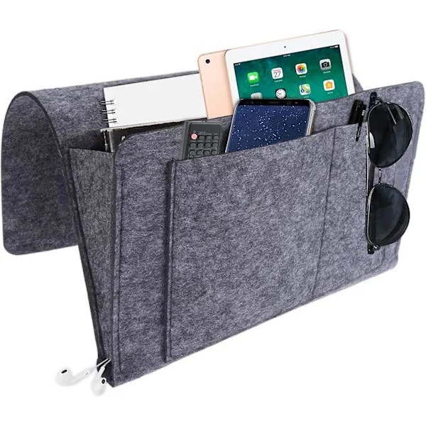 Gris Fonc Nattbord Organiser Sofa Armlene Organiser Fjernkontrollholder Sofa Oppbevaring Senge Lomme Sengeramme Oppbevaringspose Nattbord