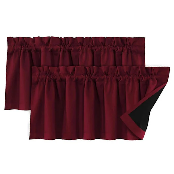 2 stk. Gardiner Kappa Lystett Moderne Elegant Ensfarget Svart Belegg Stue Soverom Vindusdekor Hjemmeinnredning KAESI