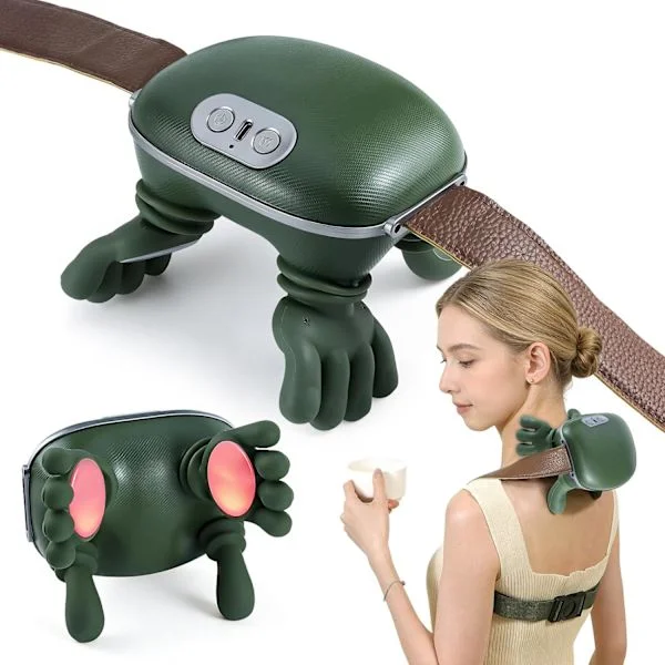 4D Heated Neck Massager - Neck, Shoulder and Back Massager - 3 Levels + 2 Temperatures of Heated Neck Massage - Massager