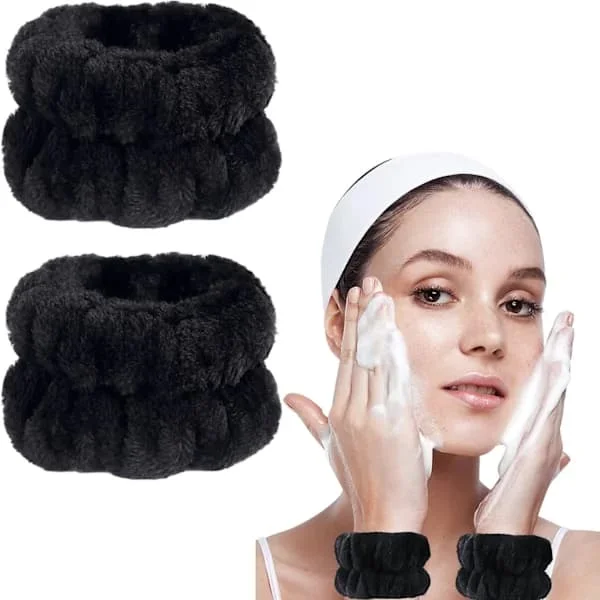 2 Pieces Face Wash Wristbands, Face Washing Wristbands, Wrist Towels for Face Washing, Spa Face Wash Wristbands, Absorbent Wristbands for Washing_tfrf