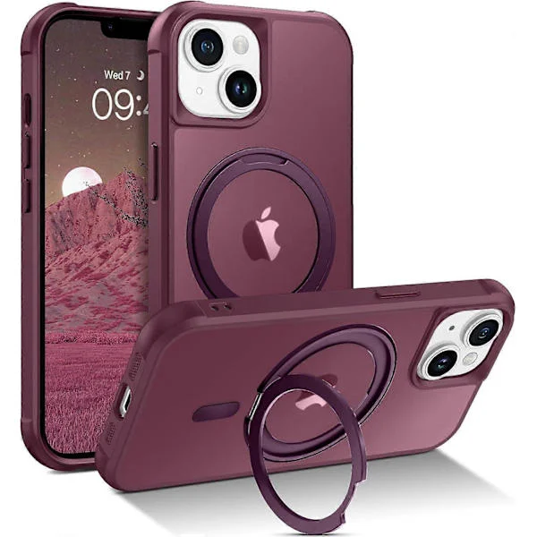 TIANYING för Magnetiskt iPhone 14 Plus Skal, Mobilskal iPhone 14 Plus [Kompatibelt med MagSafe] Roterbar Ringhållare Stödstativ Design Stötsäker Skydd
