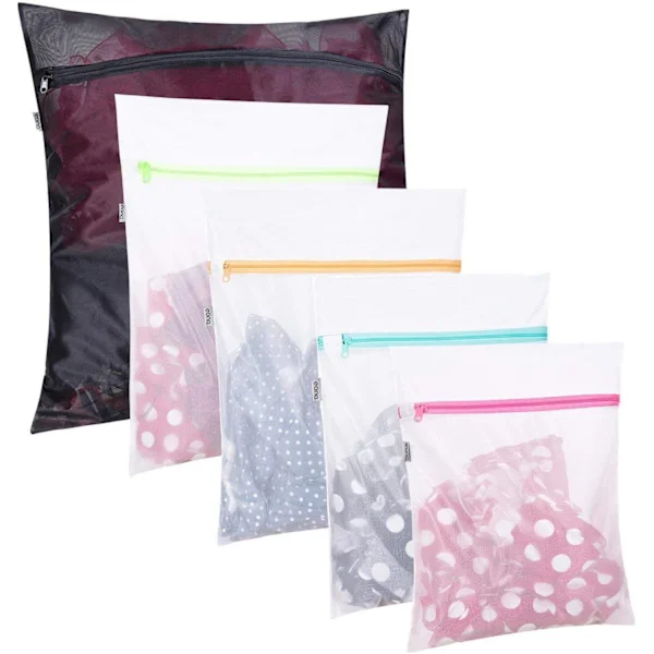 Laundry Net Reusable Washing Machine Bag for Delicates Blouses, Knitwear, Underwear, Bras, Shoes, Lingerie Baby Clothes, 5-pack