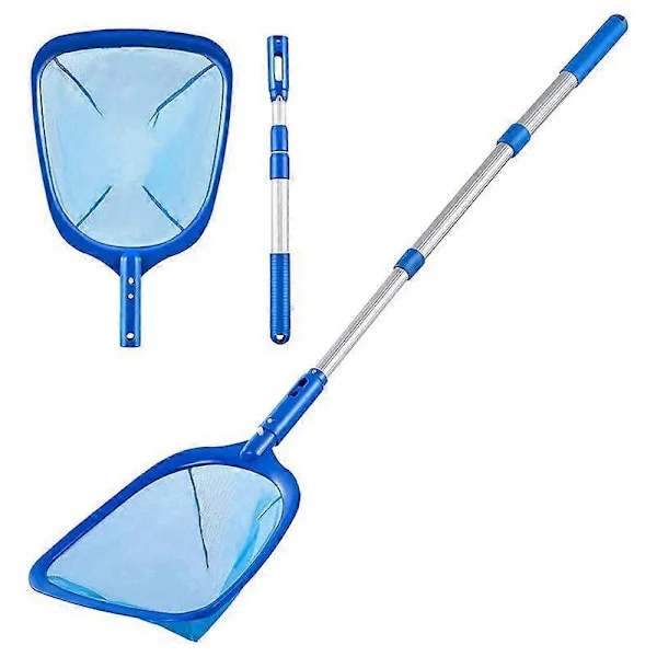 Pool Skimmer Pool Net med 3-delad Stång, Pool Skimmer Net med Finmaskigt Nät, Teleskopstång, Ultrafin Pool Skimmer