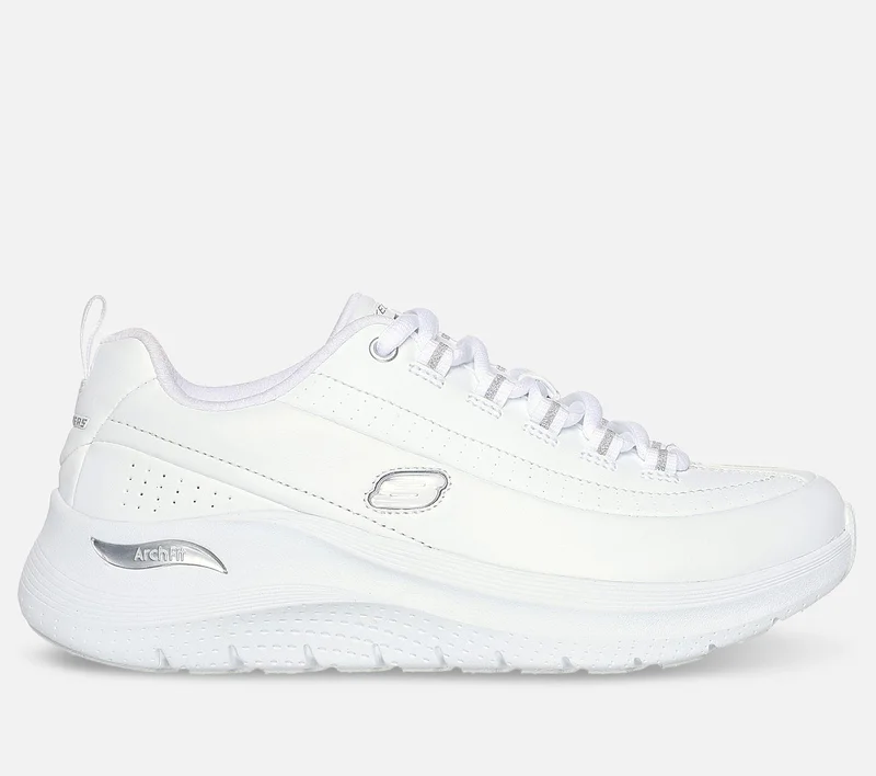 Skechers Arch Fit 2.0 Star Bound sko, str. 37.5 - Dame, hvid - Letvægtssko med svangstøtte til hverdagsbrug