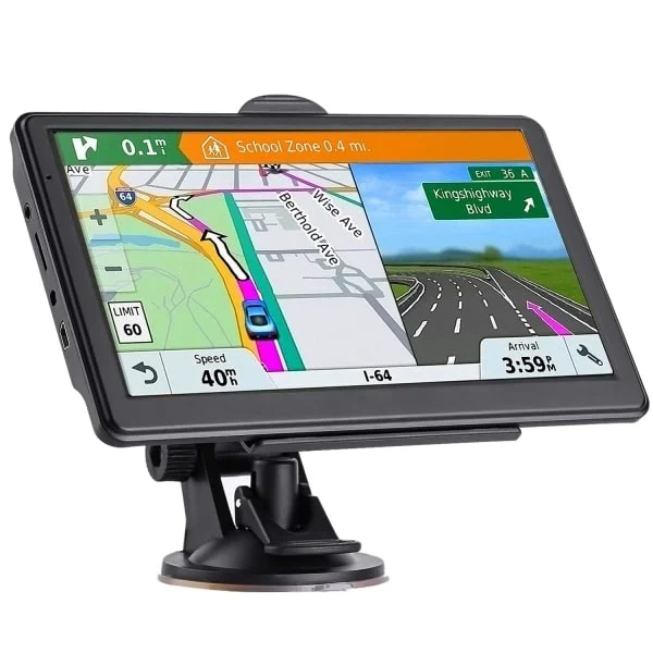 Bil GPS Navigator, Senaste 2024 Karta 7 Tums Pekskärm Bil GPS, Svängriktnings Röstguidning, Stöd för Hastighet och Rödljusvarning