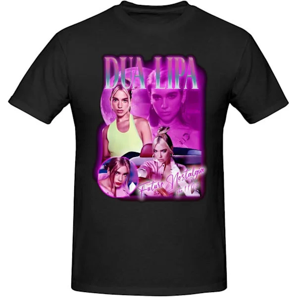 Dua Singer Lipa T-skjorte Herre Rund Hals Kortermet T-skjorte Mote Topper B0cmzmbl16-17